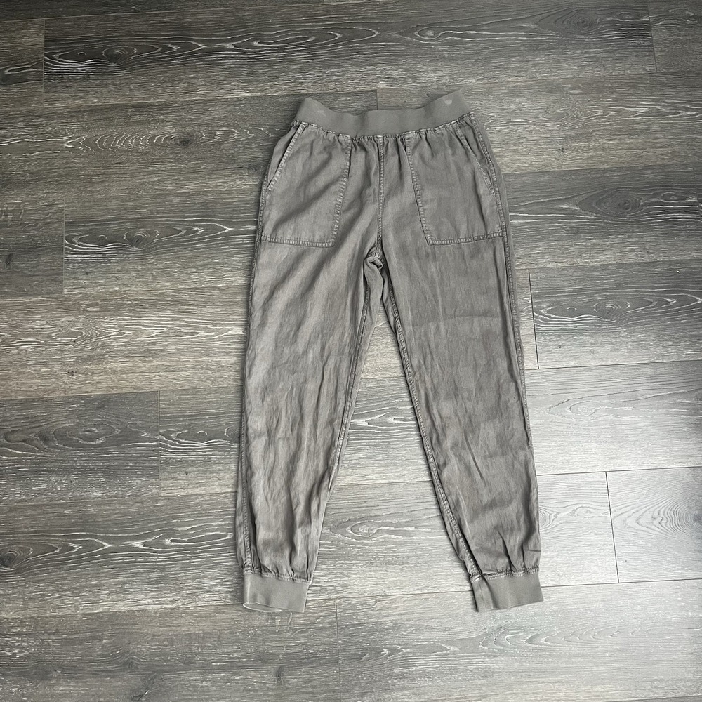 Faherty Arlie Day Linen Blend Jogger Pant Womens Medium Surplus Green Minimalist